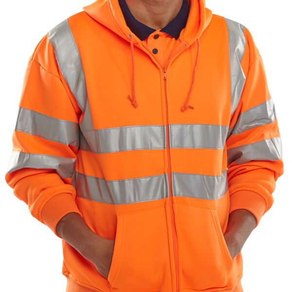 BSEEN Hi Vis Zipped Hooded Sweatshirt Thumbnail
